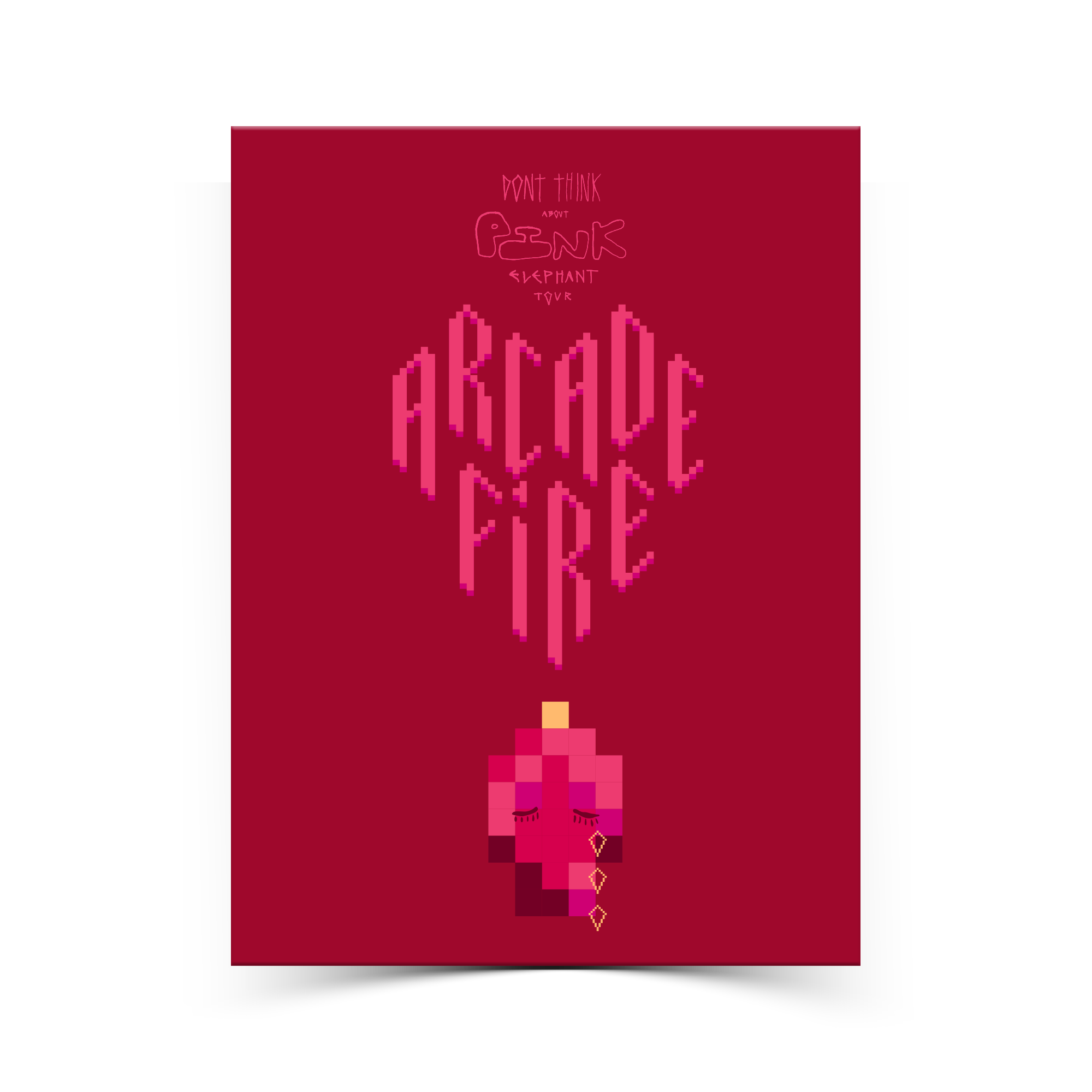 Pink Elephant Tour 2025 official poster from the Arcade Fire store
